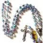 elegantmedical HANDMADE CATHOLIC NICE BULE Veluriyam ROSE BEADS & ITALY CROSS ROSARY necklace GIFT BOX
