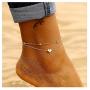 Initial Anklet Bracelets for Women Dainty Layered Beads Heart Letter Gold Ankle Bracelets for Teen Girls Foot Ankle Jewelry (K)
