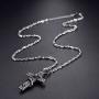 PROSTEEL Snake Cross Necklace, 316L Stainless Steel Pendant & Chain, Men Women Amulet Cross Necklace, 22''-24'' Adjustable, Come Gift Box
