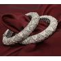 Sanara Indian Bollywood Traditional Antique Silver Tone Designer Polki Bangle Bracelet Set Women Wedding Ethnic Costume Jewelry