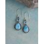 YoTreasure Larimar Blue Topaz Earrings Solid Sterling Silver Designer Jewelry