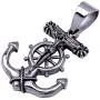Double Rainbow Jewelry C08S-P37S Mens Stainless Steel Silver Anchor Jesus Cross Cuban Necklace Chain Link Double Rainbow Jewelry C08S-P37S Mens Stainless Steel Silver Anchor Jesus Cross Cuban Necklace Chain Link