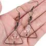 SUNYIK Triangle Dangle Drop Earrings for Women, Handmade Wire Wrapped Healing Crystal Stone Beads Jewelry