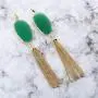 Top Plaza Natural Reiki Healing Crystal Pendant Necklace Oval Gemstone Gold Tassel Necklaces for Women Girls Top Plaza Natural Reiki Healing Crystal Pendant Necklace Oval Gemstone Gold Tassel Necklaces for Women Girls