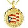 GWOOD Puerto Rico Flag Pendant Set with 24 and 30 Inch Box Link Necklaces