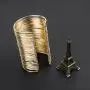 QTMY Alloy Metal Gold Thin Thread Wire Open Cuff Wide Bracelet Bangle QTMY Alloy Metal Gold Thin Thread Wire Open Cuff Wide Bracelet Bangle