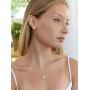 Mariell Ultra Dainty 10.5mm Cubic Zirconia Round Halo Necklace and Stud Earrings Set Plated in 14K Gold