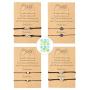PANTIDE 4 Pairs Pinky Promise Distance Matching Bracelets Set - Adjustable Bracelets of Compass Heart-Shaped Infinity Evil Eye Patterns, Birthday Xmas for&