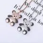 TOPGRILLZ Iced Out Simulated Lab Diamond Super Marie Mellow Mushroom Teddy Bear Pendant Necklace with Stainless Steel Chain for Women Girls Men Fashion Jewelry Gifts