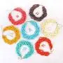 RIAH FASHION Braided Chunky Cluster Bead Bubble Statement Necklace - Multi Strand Twisted Colorful Twisted Ball Hammock Bib Collar Acrylic, Sparkly Crystal