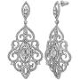 Bridal Earrings Wedding Jewelry Clear Zircon Crystal Rhodium Art Deco Pierced Dangle Unique Design Bridesmaid Dangle Earrings
