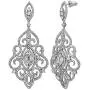 Bridal Earrings Wedding Jewelry Clear Zircon Crystal Rhodium Art Deco Pierced Dangle Unique Design Bridesmaid Dangle Earrings