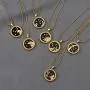 KissYan Zodiac Pendant Necklace, 14K Gold Plated Disc 12 Constellation Horoscope Astrology Sign Blue Sandstone CZ Pendant Necklace Perfect Jewelry for Women Girls KissYan Zodiac Pendant Necklace, 14K Gold Plated Disc 12 Constellation Horoscope Astrology Sign Blue Sandstone CZ Pendant Necklace Perfect Jewelry for Women Girls