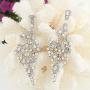 EVER FAITH Austrian Crystal Simulated Pearl Wedding Chandelier Dangle Earrings Clear