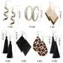 7 Pairs Fashion Drop Earrings Set for Women Girls Gold Silver Dangle Earrings with Bohemian Tassel Leather Hoop Boho Jewelry for Daily life/Party/Birthday Gifts 7 Pairs Fashion Drop Earrings Set for Women Girls Gold Silver Dangle Earrings with Bohemian Tassel Leather Hoop Boho Jewelry for Daily life/Party/Birthday Gifts
