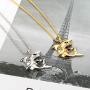 Eiffy Punk Shark Metal Pendant Necklace for Women Men Nautical Fish Necklace with Twisted Chain Personalized Male Jewelry