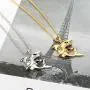 Eiffy Punk Shark Metal Pendant Necklace for Women Men Nautical Fish Necklace with Twisted Chain Personalized Male Jewelry