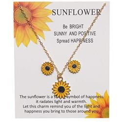 liwen Women Sunflower Necklace Sunflower Earrings .Friendship Jewelry for Sister Best Friend Mom Daughter Granddaughter Women and Girls Birthday Gift