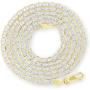Nuragold 10k Yellow Gold 2.5mm Solid Mariner Anchor Link Chain Diamond Cut Two Tone Pave Pendant Necklace, Womens Mens Lobster Lock 16'' 18'' 20'' 22'' 24'' 26''