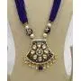 Babosa Sakhi Blue Meenakari Pendant Set Jaipuri Pearl Indian Traditional Kundan Necklace Jewelry Babosa Sakhi Blue Meenakari Pendant Set Jaipuri Pearl Indian Traditional Kundan Necklace Jewelry