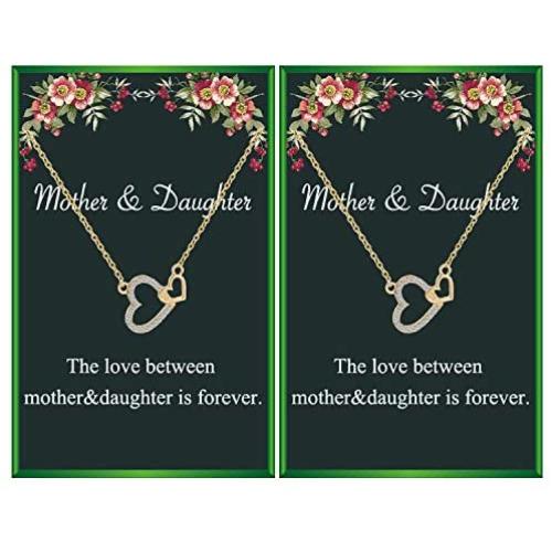 Mother Daughter Necklace Set for 2 Heart Love Necklace Mothers Day Jewelry For Her