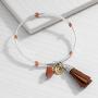 Silpada Triple Charm Goldstone & Pyrite Bangle Bracelet in Sterling Silver, Brass, Copper, & Genuine Leather, 6.75''