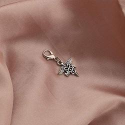 BAUNA MA Medical Assistant Gift MA Caduceus Clip-on Charm Zipper Pull Charm with Lobster Clasp Funny Gift for Medical Assistant MA Student