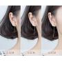 Threader Bead Tassel Drop Earrings for Women Girls S925 Sterling Silver 2mm Tiny Ball Long Chain Dangle Minimalism Ear Piercing Studs Jewelry Hypoallergenic Fashion Gifts