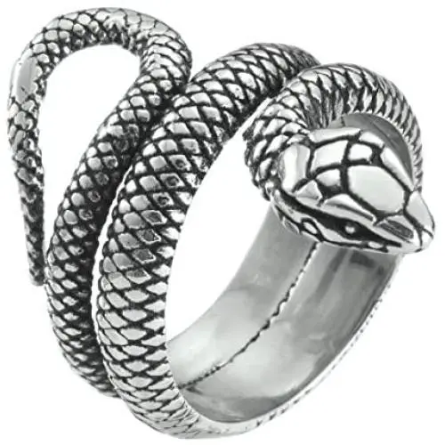 316L Stainless Steel Jewelry Serpent Shape Punk Style Solid Unisex Snake Ring 316L Stainless Steel Jewelry Serpent Shape Punk Style Solid Unisex Snake Ring