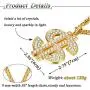 Finrezio Gold Plated Necklace for Men Hip Hop Jewelry Dollar Sign Pendant
