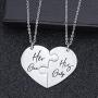 LIUANAN Inspirational Matching Heart Necklaces for Women Stainless Steel Personalized Jewelry Gift for Birthday