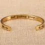 Keep Going Cuff Bracelet Inspirational Mantra Quote Bracelet for Women Stainless Steel Graduation Friendship Bracelets Jewelry Gifts for Her