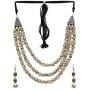 Crunchy Fashion Bollywood Traditional Indian/Bohemian Bollywood Style Afgani Oxidized Silver Boho Gypsy Tribal Jewelry Necklace and Earrings Set for Women/Girls