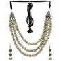 Crunchy Fashion Bollywood Traditional Indian/Bohemian Bollywood Style Afgani Oxidized Silver Boho Gypsy Tribal Jewelry Necklace and Earrings Set for Women/Girls
