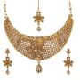 Bindhani Traditional Bridesmaid Ethnic Wedding Bridal Bollywood Gold Plated Kundan Necklace Earrings Tikka Indian Choker Jewelry Set for Women