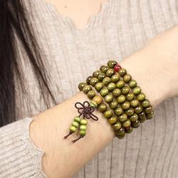 Men Women 3Pcs Buddhist 108 Prayer Mala Beads Sandalwood Bracelet Natural Wood Beaded Necklace Elastic