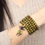 Men Women 3Pcs Buddhist 108 Prayer Mala Beads Sandalwood Bracelet Natural Wood Beaded Necklace Elastic
