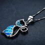 Cute Cat Kitty Necklace Earrings, Crystal Rhinestone Cat Series Jewelry Set for Women Girls