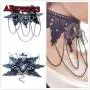 Halloween Costumes Jewelry for Women - Black Lace Choker Necklace Gothic Jewelry Accessories, Vampire Choker Necklace Costume for Teen Girls AE3753-23