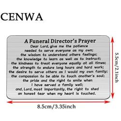 CENWA Funeral Director Gift Mortuary Gift Funeral Directors Prayer Wallet Card Embalmer Funeral Mortician Gift