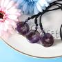 CrystalTears Natural Reiki Healing Crystal Stone Necklace Round Donut Shape Semi Precious Gemstone Pendant Necklace for Women Men