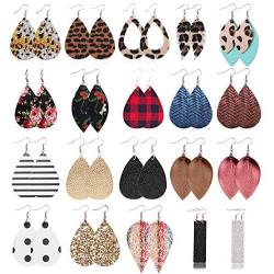 Fashion Earrings for Women Trendy Teen Girls Boho Dangle Earring & Pearl Stud Jewelry Set, Acrylic Drop Rattan Leather Earring for Birthday Party/Valentine/Christmas Gifts