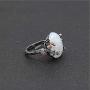 HSQYJ Vintage Plum Blossom Tree Ring Enamel Oval Natural Stone Wedding Engagement Anniversary Party Rings Simple Fashion Creative Jewelry for Women Girl Gift
