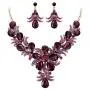 EVER FAITH Womens Crystal Gorgeous Bridal Banquet Teardrop Blooming Flower Leaf Necklace Earrings Set EVER FAITH Womens Crystal Gorgeous Bridal Banquet Teardrop Blooming Flower Leaf Necklace Earrings Set
