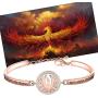 CYTING Phoenix Inspirational Quote Bracelet Phoenix Bird Jewelry Motivational Gift When The Phoenix Rises from The Flames She is Even Stronger Than Before