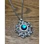 My Prime Gifts Snap Jewelry Rhinestone Flower Stainless Necklace 20''+2'' Ext. Holds 18-20mm