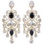 BriLove Womens Vintaged Style Wedding Bridal Crystal Drop Hollow Chandelier Filigree Dangle Earrings