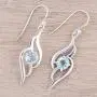 NOVICA Blue Topaz .925 Sterling Silver Dangle Earrings, Dazzling Gleam NOVICA Blue Topaz .925 Sterling Silver Dangle Earrings, Dazzling Gleam