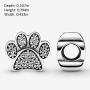 Pandora Jewelry Sparkling Paw Print Cubic Zirconia Charm in Sterling Silver