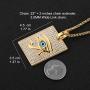 HZMAN 18k Gold Plated Iced Out Eye of Horus Egypt Protection Cross Dog Tag Pendant Stainless steel Necklace